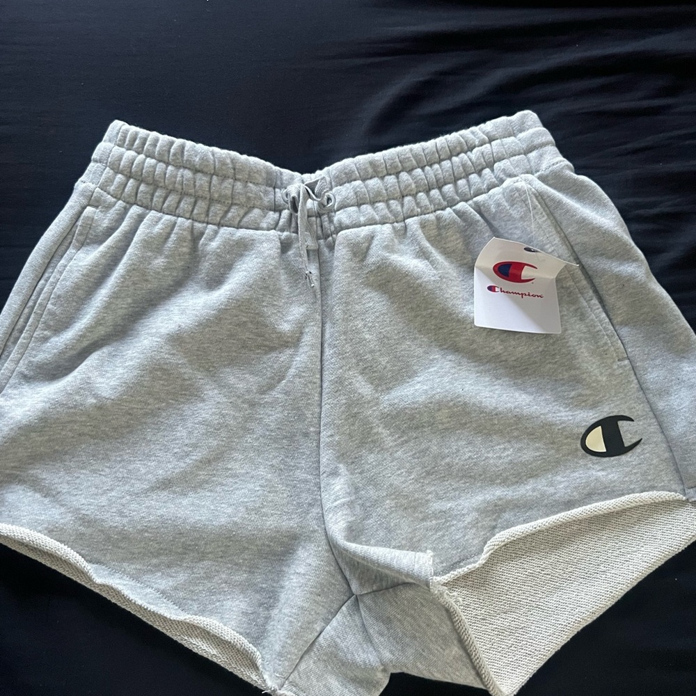 Champion Light Gray Terry Drawstring Lounge Shorts